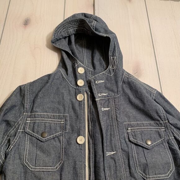 girls S gap kids jean jacket with hood - Picture 3 of 6